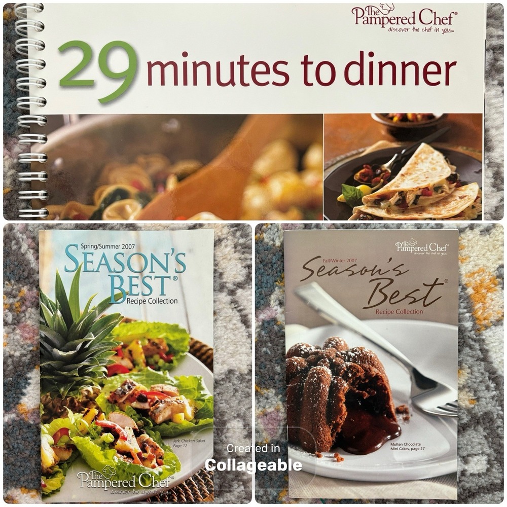 Pampered Chef Cookbooks 29 Minutes To Dinner  Season's Best 2007 (3) Recipe Book